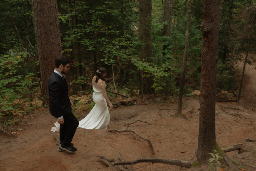 michigan small wedding upper peninsula waterfalls