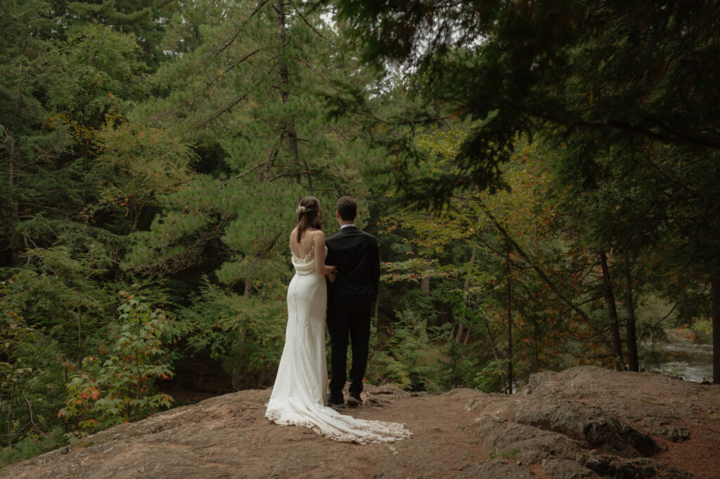 michigan small wedding upper peninsula waterfalls