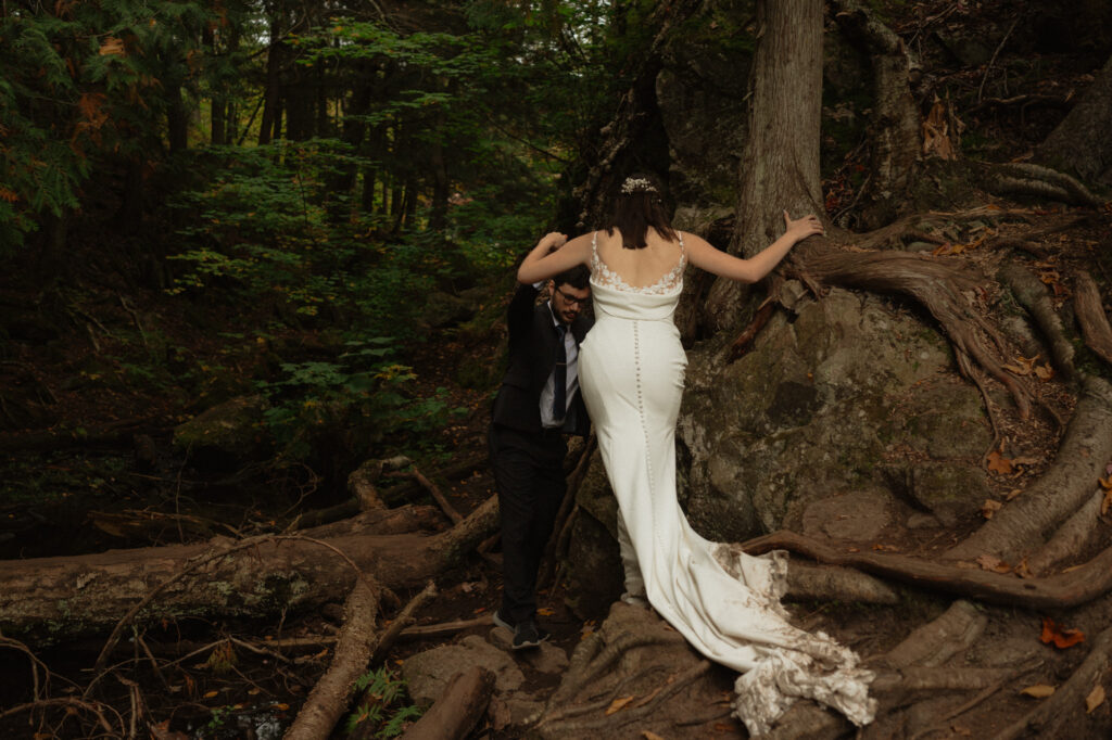 michigan small wedding upper peninsula waterfalls