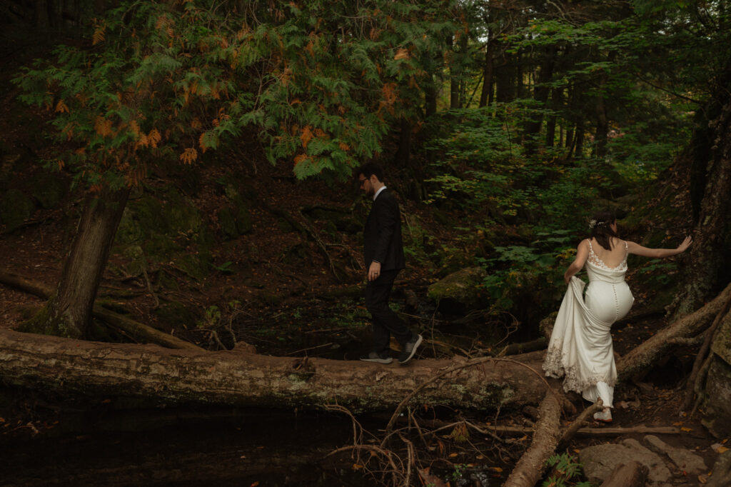 michigan small wedding upper peninsula waterfalls
