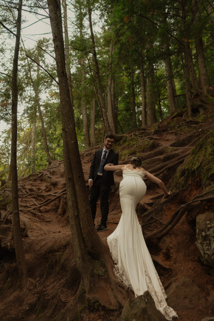 michigan small wedding upper peninsula waterfalls