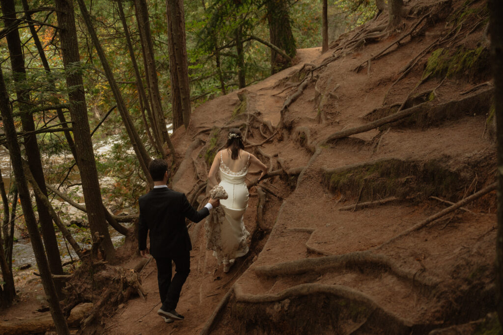 michigan small wedding upper peninsula waterfalls