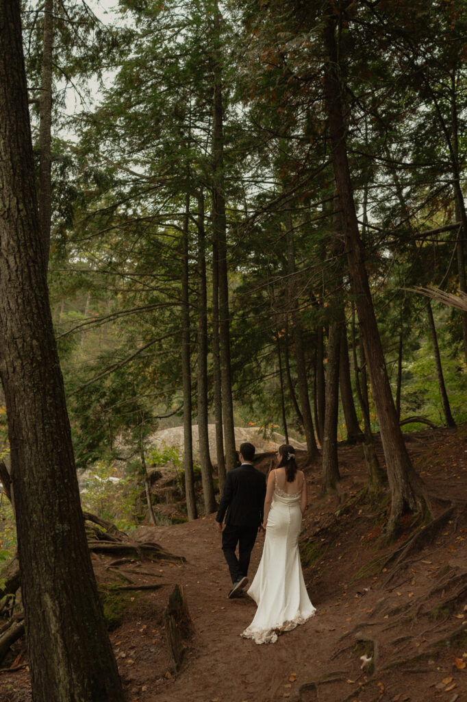 michigan small wedding upper peninsula waterfalls