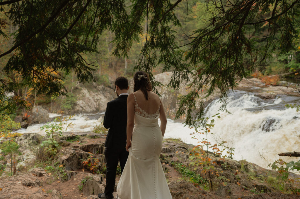 michigan small wedding upper peninsula waterfalls