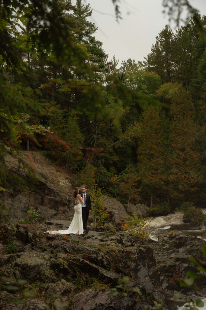 michigan small wedding upper peninsula waterfalls