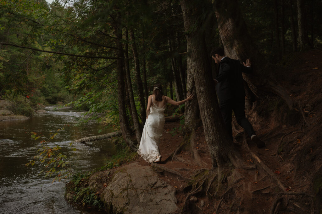 michigan small wedding upper peninsula waterfalls